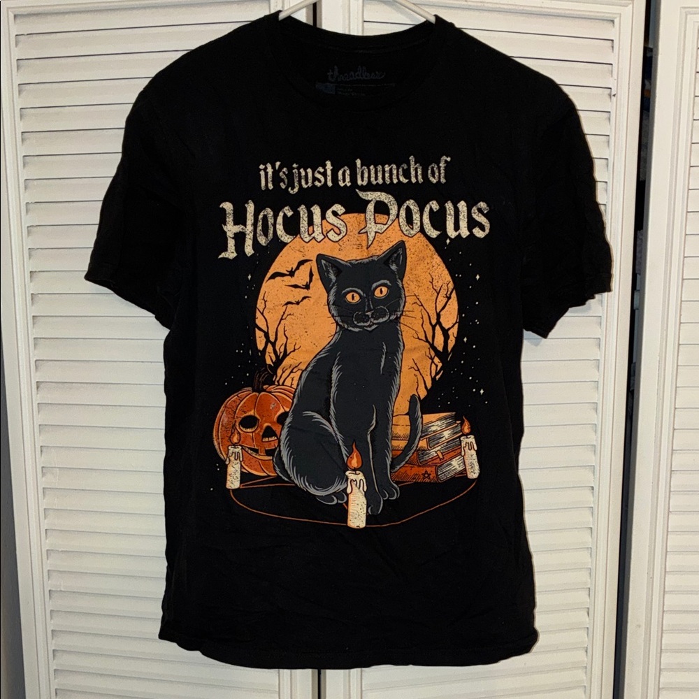 Hocus Pocus Black Cat Halloween Pet Tee - Black